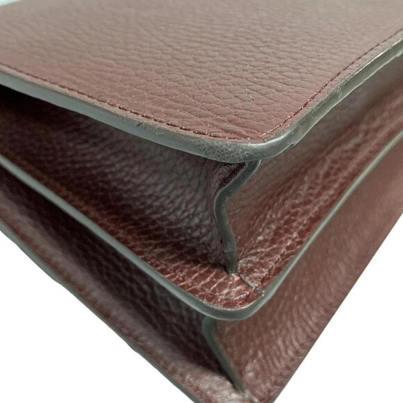 Auth GUCCI Dionysus/Bamboo 523367 Bordeaux Leather Handbag - Picture 4 of 15